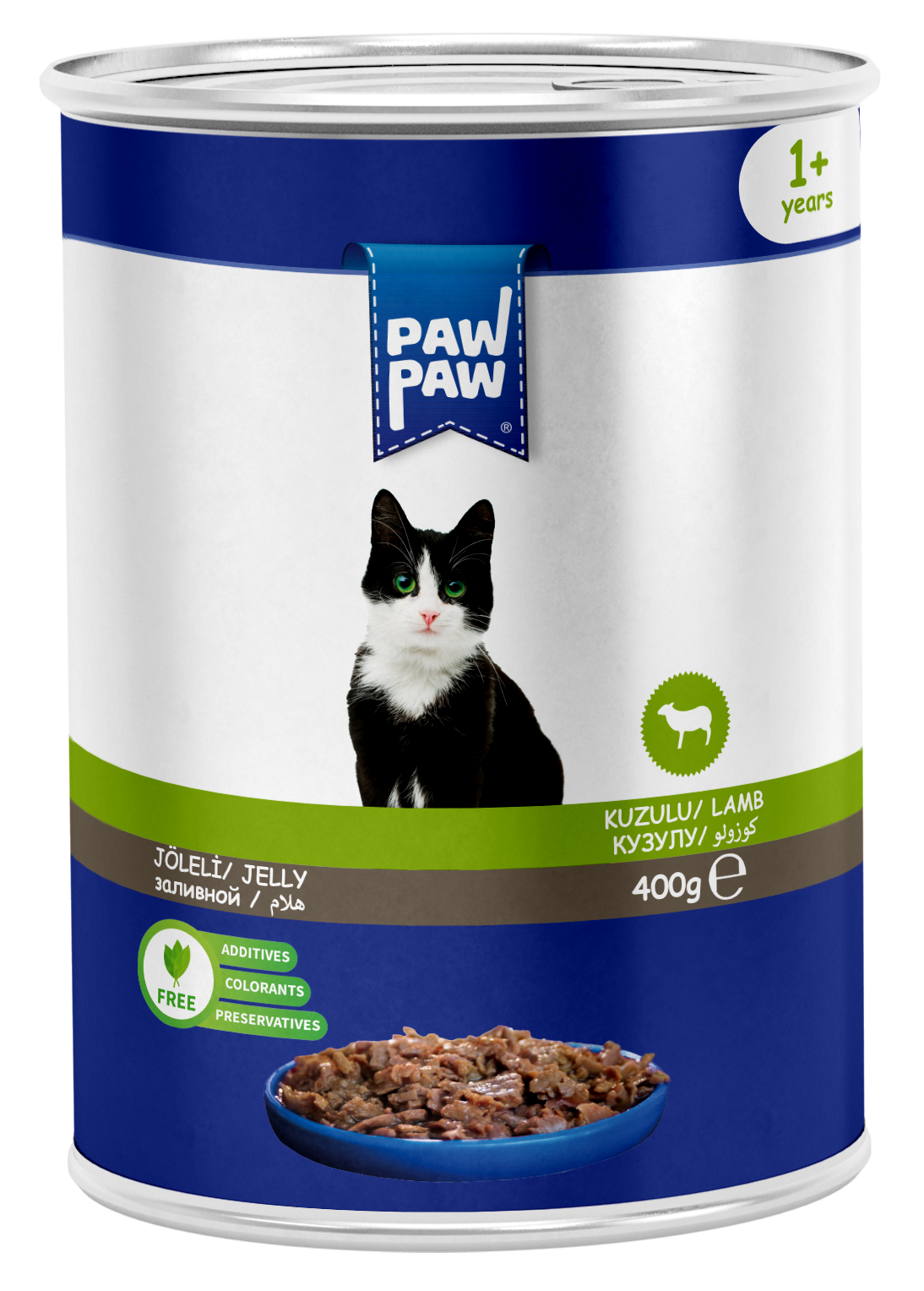 PAW PAW 12'Lİ KUZULU KEDİ KONSERVE 400 GR