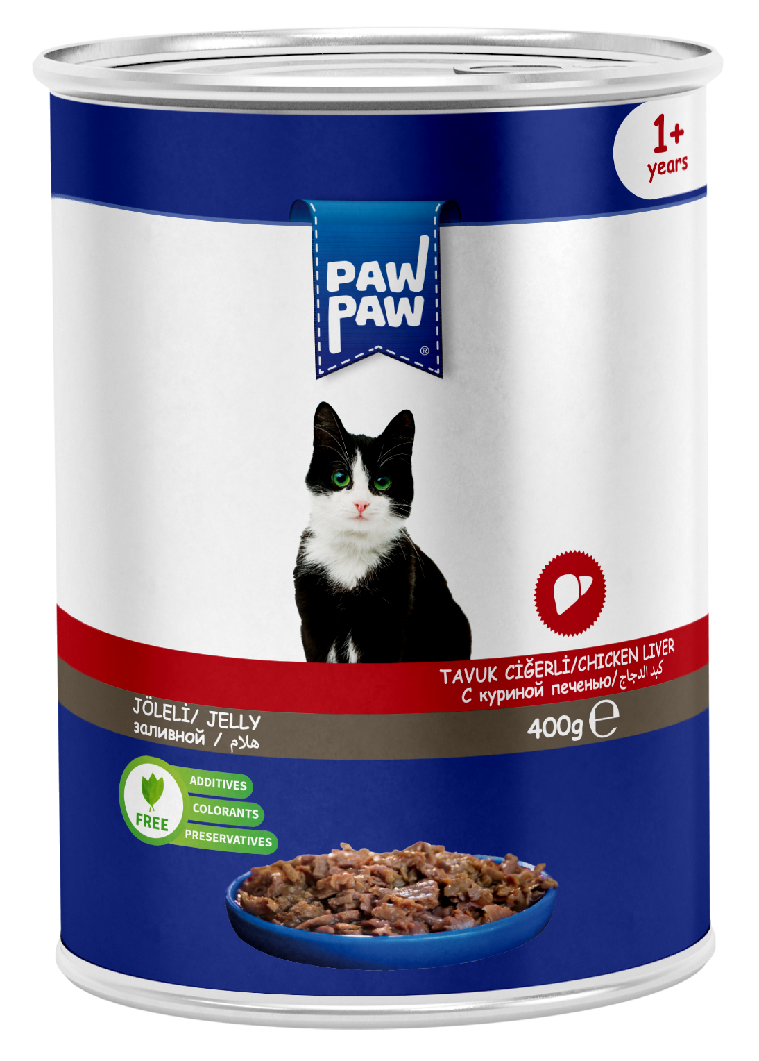 PAW PAW 12'Lİ TAVUK CİĞERLİ KEDİ KONSERVE 400 GR