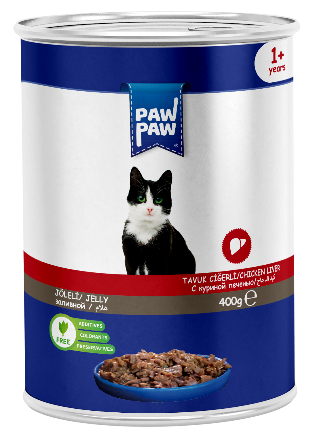 PAW PAW 12'Lİ TAVUK CİĞERLİ KEDİ KONSERVE 400 GR