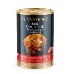 FUNNY DOG 12'Lİ  KÖPEK KONSERVESİ 400 GR BİFTEKLİ