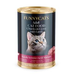 FUNNY CAT 12'Lİ KEDİ KONSERVESİ KUZULU 400 GR