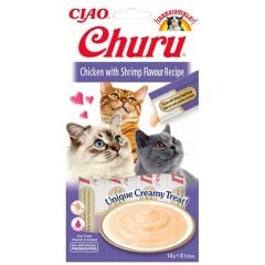 EU108-CİAO CHURU CREAM TAVUKLU VE KARİDESLİ KEDİ ÖDÜL KREMASI 4X14 GR