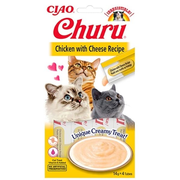 EU107-CİAO CHURU CREAM TAVUKLU VE PEYNİRLİ KEDİ ÖDÜL KREMASI 4X14 GR