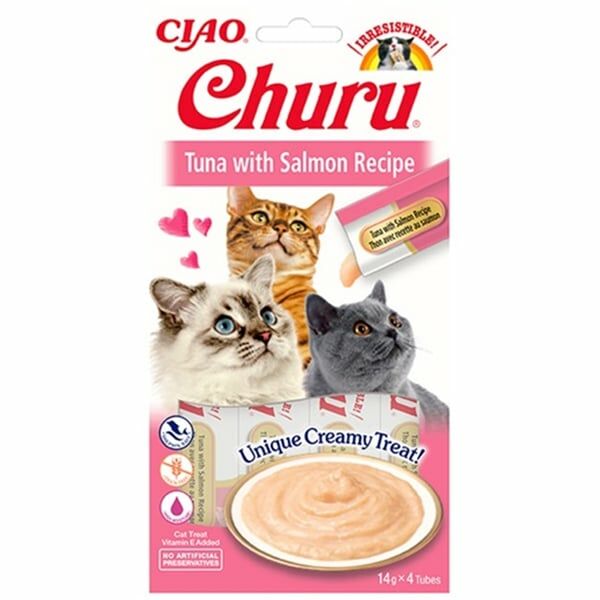 EU106-CİAO CHURU CREAM TON BALIKLI VE SOMONLU KEDİ ÖDÜL KREMASI 4X14 GR