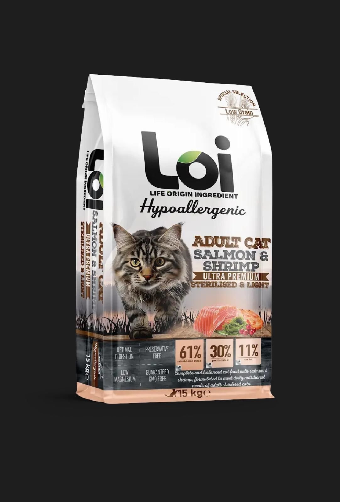 90087- LOİ KISIR KEDİ SOMON KARİDES 15 KG