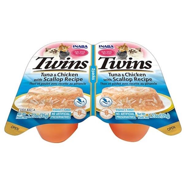 USA833-TWİNS 6'LI TON BALIKLI,DENİZ TARAKLI VE TAVUKLU KEDİ ÖDÜL JÖLESİ 2X35 GR