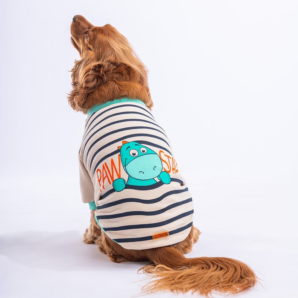 23726-PAWSTAR 5'Lİ BEJ DİNO STAR SWEAT ELBİSE