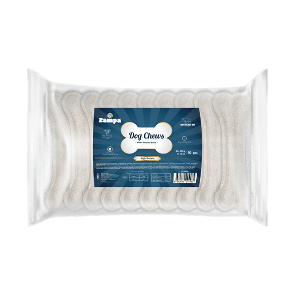 DC4485 ZAMPA BEYAZ PRESS KEMİK KÖPEK ÖDÜLÜ 10'LU 85-90 GR