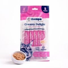 ZCD8160-CREAMY DELİGHT TON BALIKLI SOMONLU KEDİ KREMA ÖDÜL MAMASI (16GRX5)
