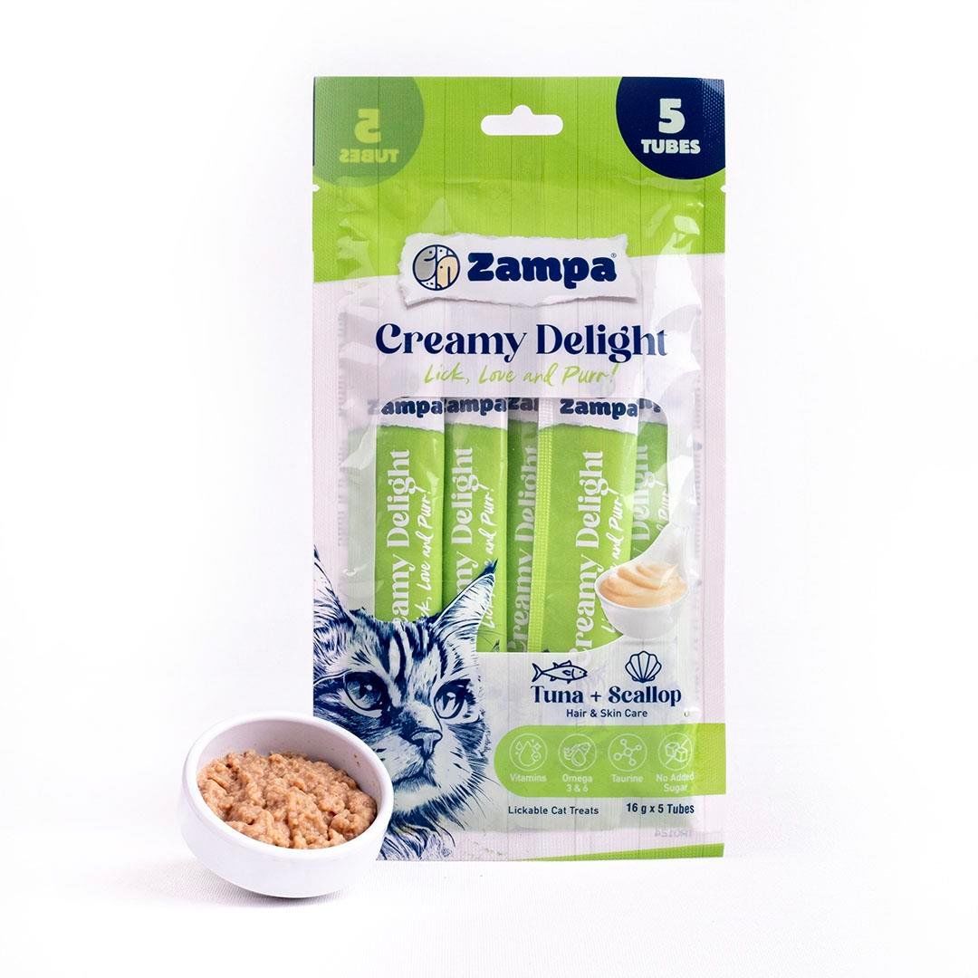ZCD8177-CREAMY DELİGHT TON BALIKLI DENİZ TARAKLI KEDİ KREMA ÖDÜL MAMASI (16GRX5)