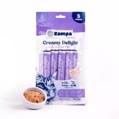ZCD8184-CREAMY DELİGHT TON BALIKLI KRİLL KEDİ KREMA ÖDÜL MAMASI (16GRX5)