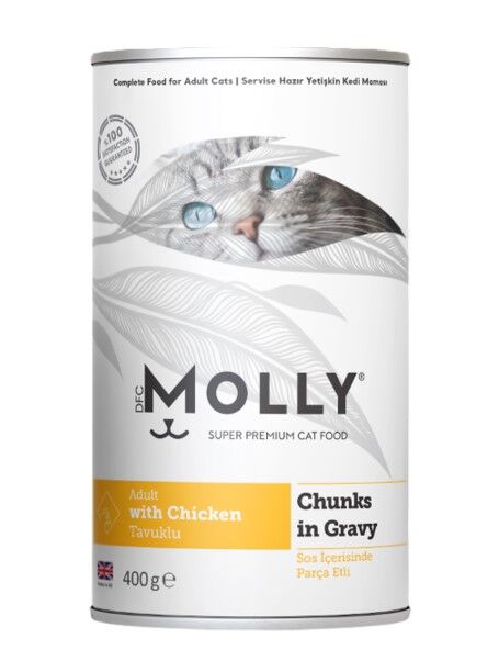 MOLLY 12'Lİ TAVUKLU KEDİ KONSERVE 400 GR