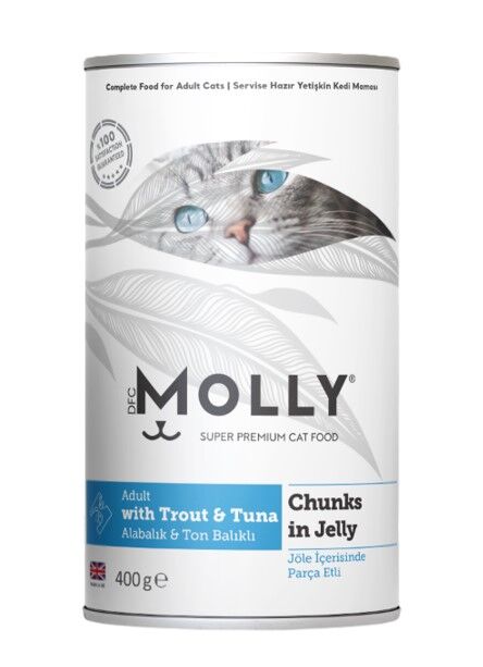 MOLLY 12'Lİ TON BALIKLI KEDİ KONSERVE 400 GR