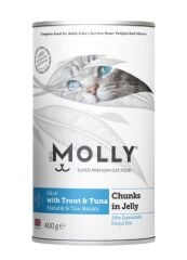 MOLLY 12'Lİ TON BALIKLI KEDİ KONSERVE 400 GR