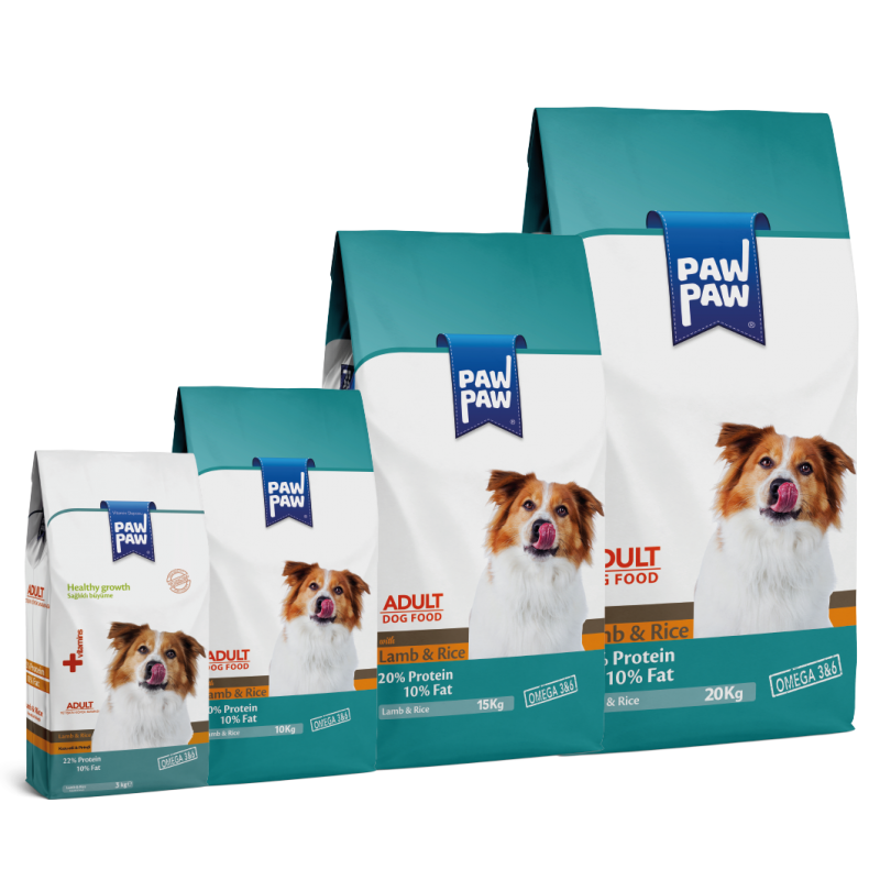 PAW PAW YETİŞKİN KÖPEK MAMASI KUZULU 15 KG