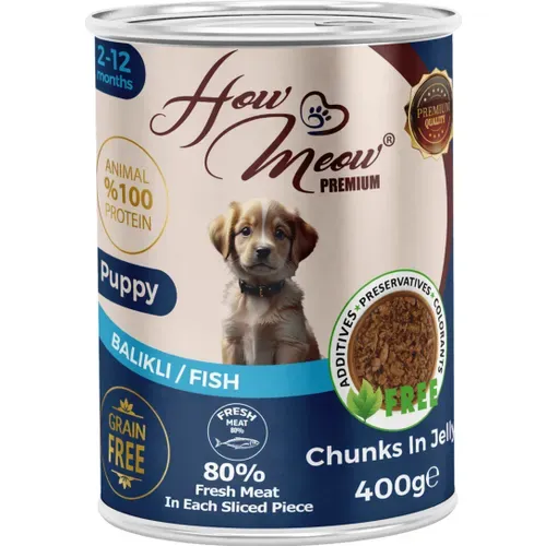 HOW MEOW 12'Lİ BALIKLI KÖPEK KONSERVE 400 GR