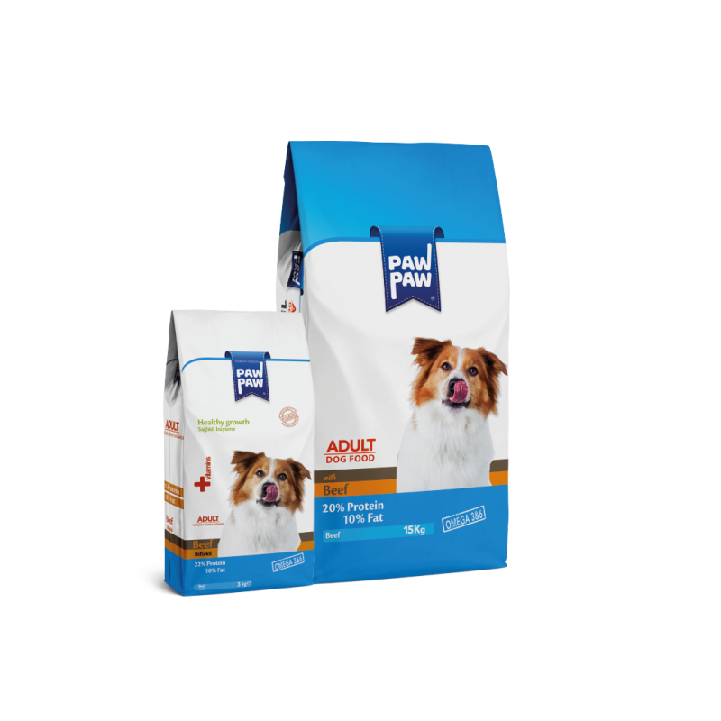 PAW PAW YETİŞKİN KÖPEK MAMASI BİFTEKLİ 15 KG