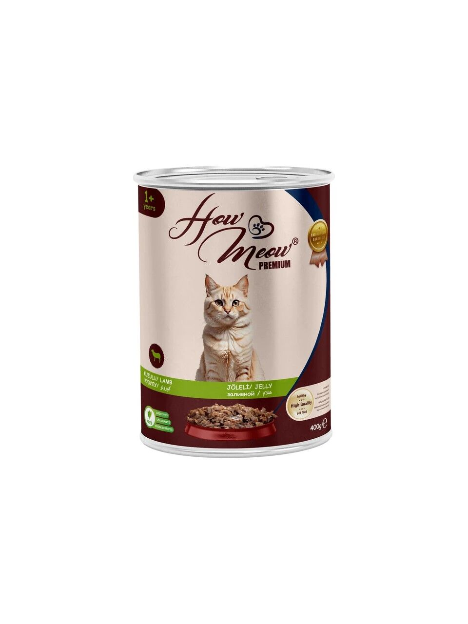 HOW MEOW 12'Lİ KUZULU KEDİ KONSERVE 400 GR