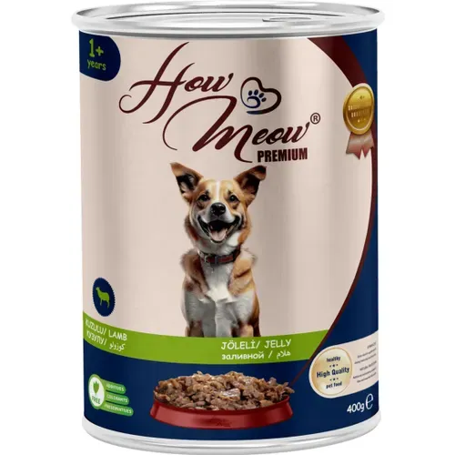 HOW MEOW 12'Lİ KUZULU KÖPEK KONSERVE 400 GR