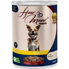 HOW MEOW 12'Lİ TAVUKLU KÖPEK KONSERVE 400 GR