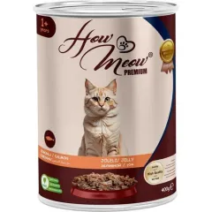HOW MEOW 12'Lİ SOMONLU KEDİ KONSERVE 400 GR