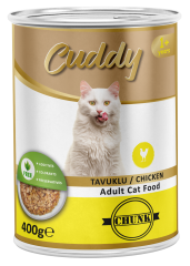 CUDDY 12'Lİ TAVUKLU KEDİ KONSERVE 400 GR