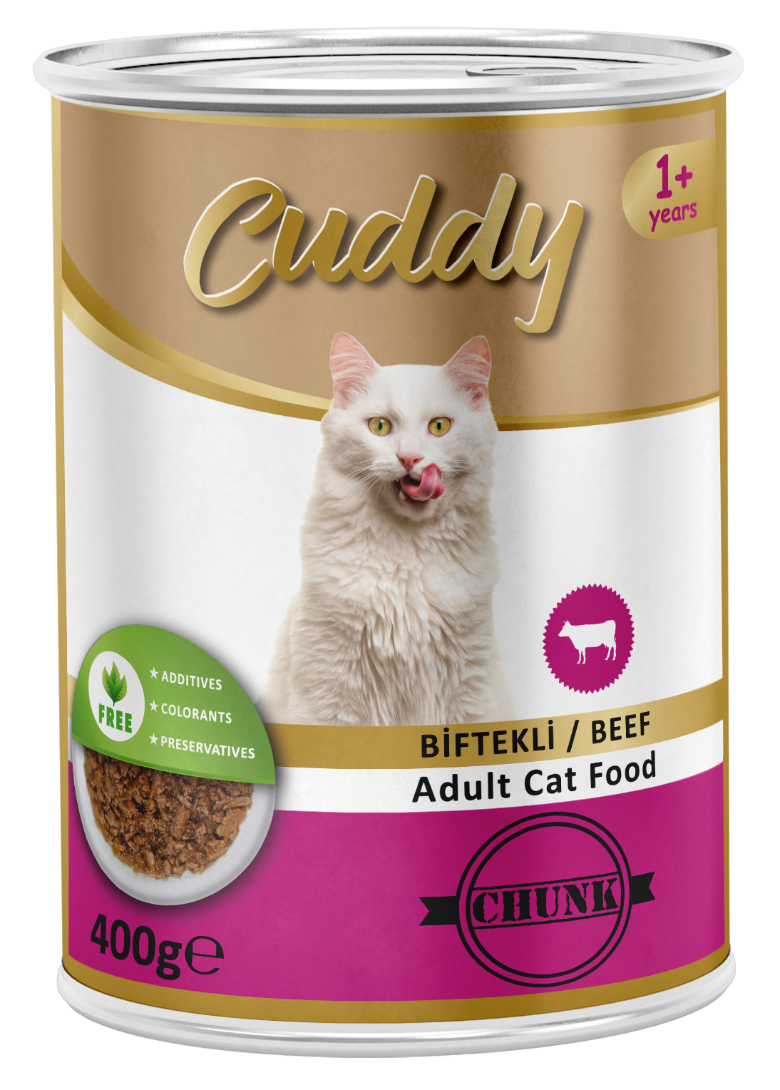 CUDDY 12'Lİ BİFTEKLİ KEDİ KONSERVE 400 GR