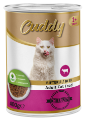 CUDDY 12'Lİ BİFTEKLİ KEDİ KONSERVE 400 GR