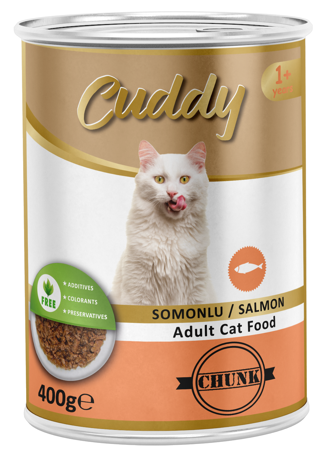 CUDDY 12'Lİ SOMONLU KEDİ KONSERVE 400 GR
