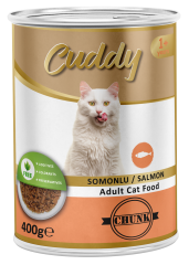 CUDDY 12'Lİ SOMONLU KEDİ KONSERVE 400 GR