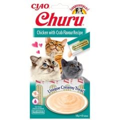 EU109-CİAO CHURU CREAM TAVUKLU VE YENGEÇLİ KEDİ ÖDÜL KREAMASI 4x14 GR