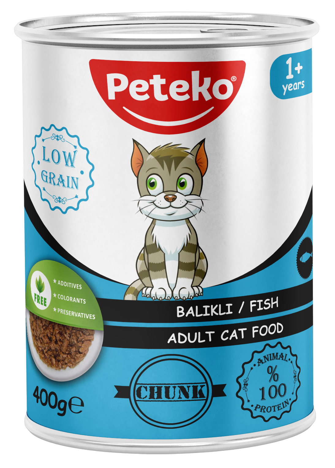 PETEKO 12'Lİ BALIKLI KEDİ KONSERVE 400 GR