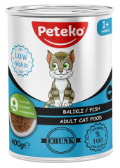 PETEKO 12'Lİ BALIKLI KEDİ KONSERVE 400 GR