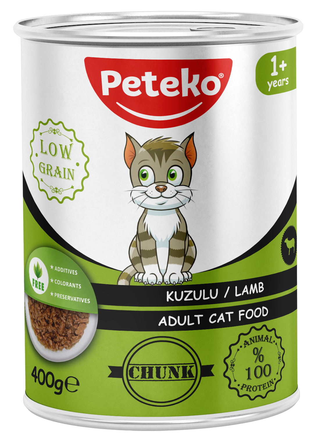 PETEKO 12'Lİ KUZULU KEDİ KONSERVE 400 GR