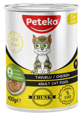 PETEKO 12'Lİ TAVUKLU KEDİ KONSERVE 400 GR