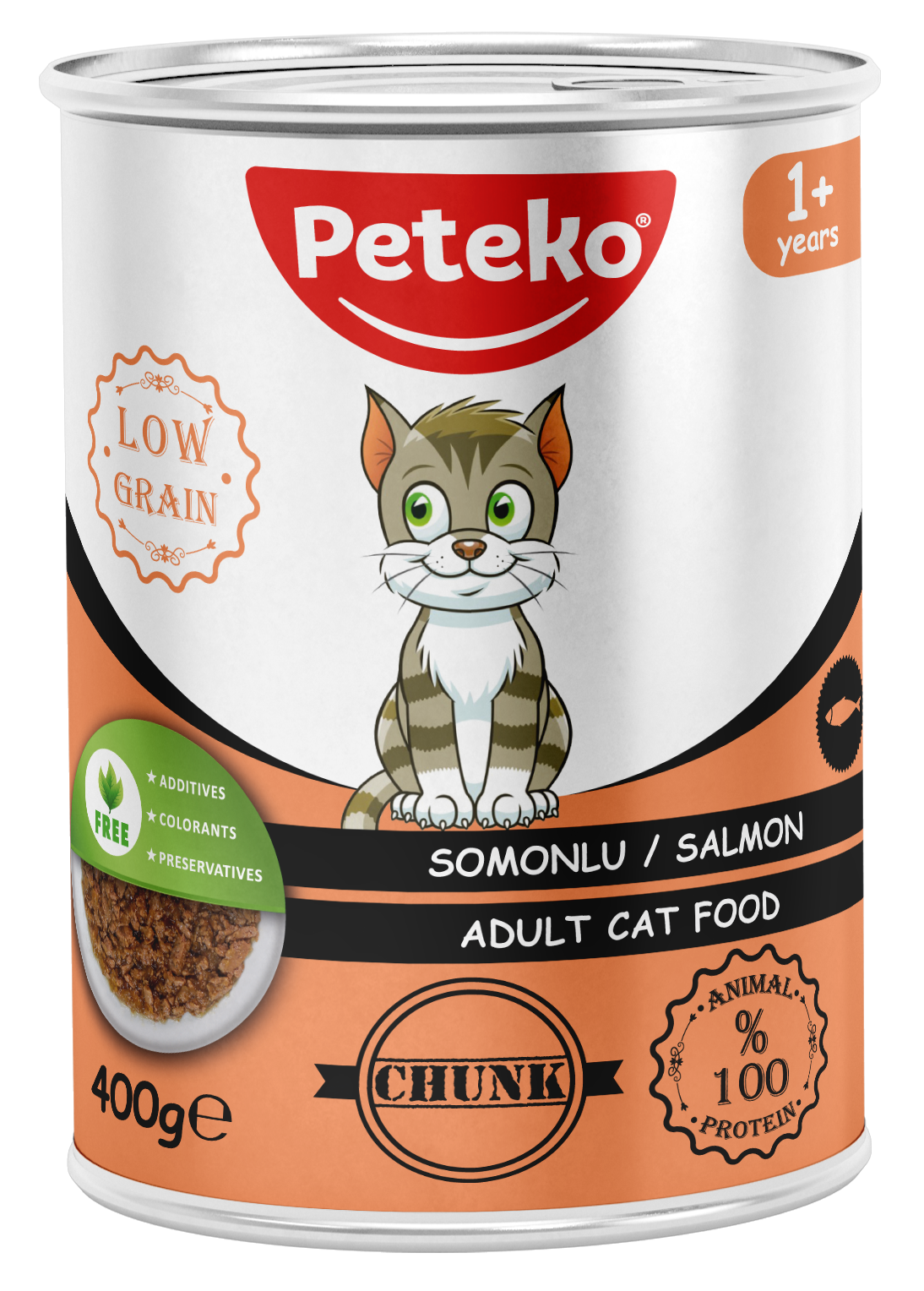 PETEKO 12'Lİ SOMONLU KEDİ KONSERVE 400 GR