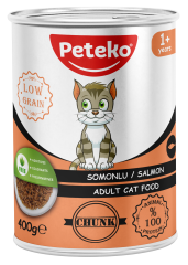 PETEKO 12'Lİ SOMONLU KEDİ KONSERVE 400 GR