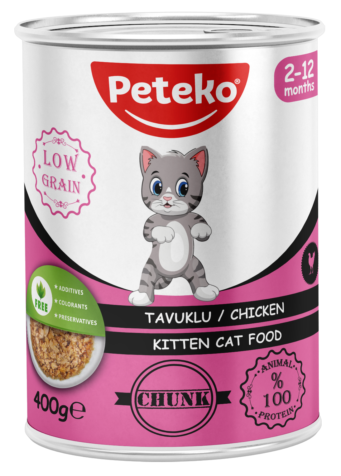 PETEKO 12'Lİ YAVRU KEDİ KONSERVE 400 GR