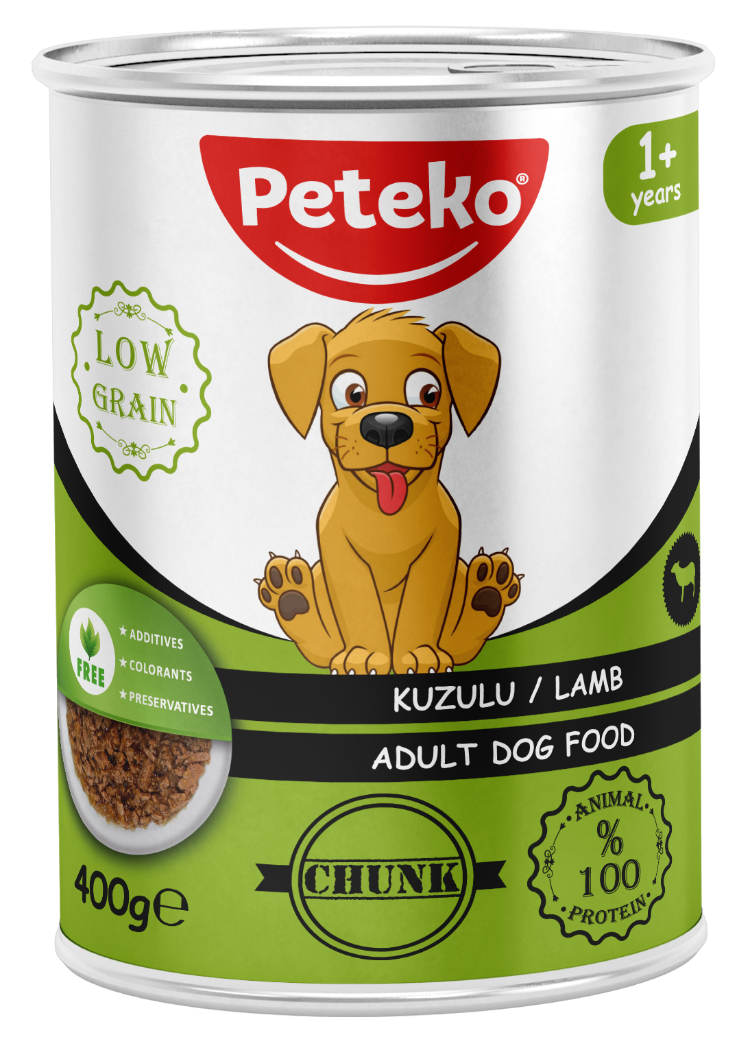 PETEKO 12'Lİ KUZULU KÖPEK KONSERVE 400 GR