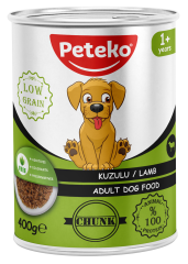 PETEKO 12'Lİ KUZULU KÖPEK KONSERVE 400 GR