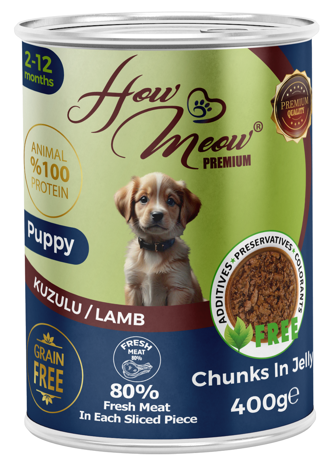 HOW MEOW 12'Lİ YAVRU KÖPEK KONSERVE 400 GR