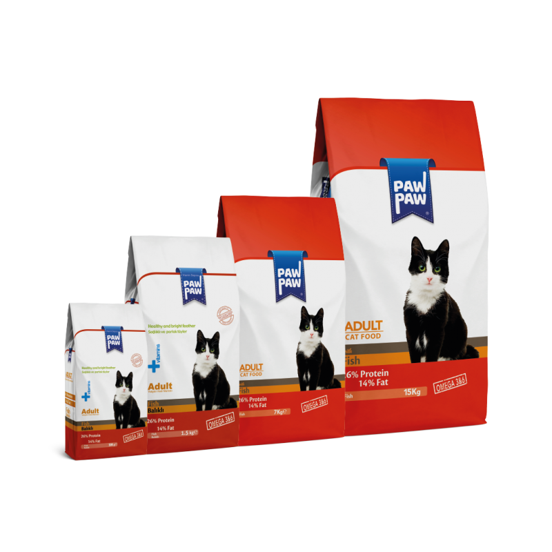 PAW PAW YETİŞKİN KEDİ MAMASI BALIKLI 1 KG