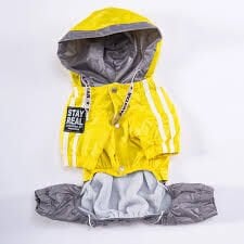 23517-PAWSTAR SARI-GRİ BİCOLOR TULUM YAĞMURLUK ELBİSE