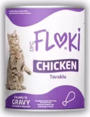 FLOKİ 12'Lİ TAVUKLU KEDİ KONSERVE 400 GR