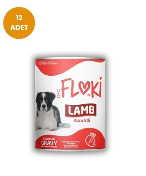 FLOKİ 12'Lİ YAVRU KÖPEK KUZU ETLİ KONSERVE 400 GR