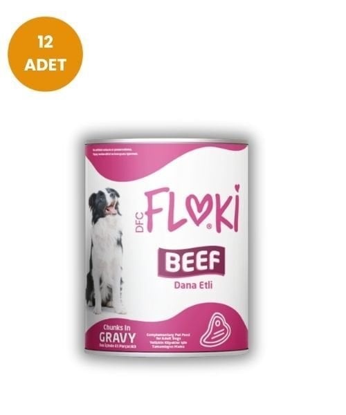 FLOKİ 12'Lİ DANA ETLİ KÖPEK KONSERVE 400 GR