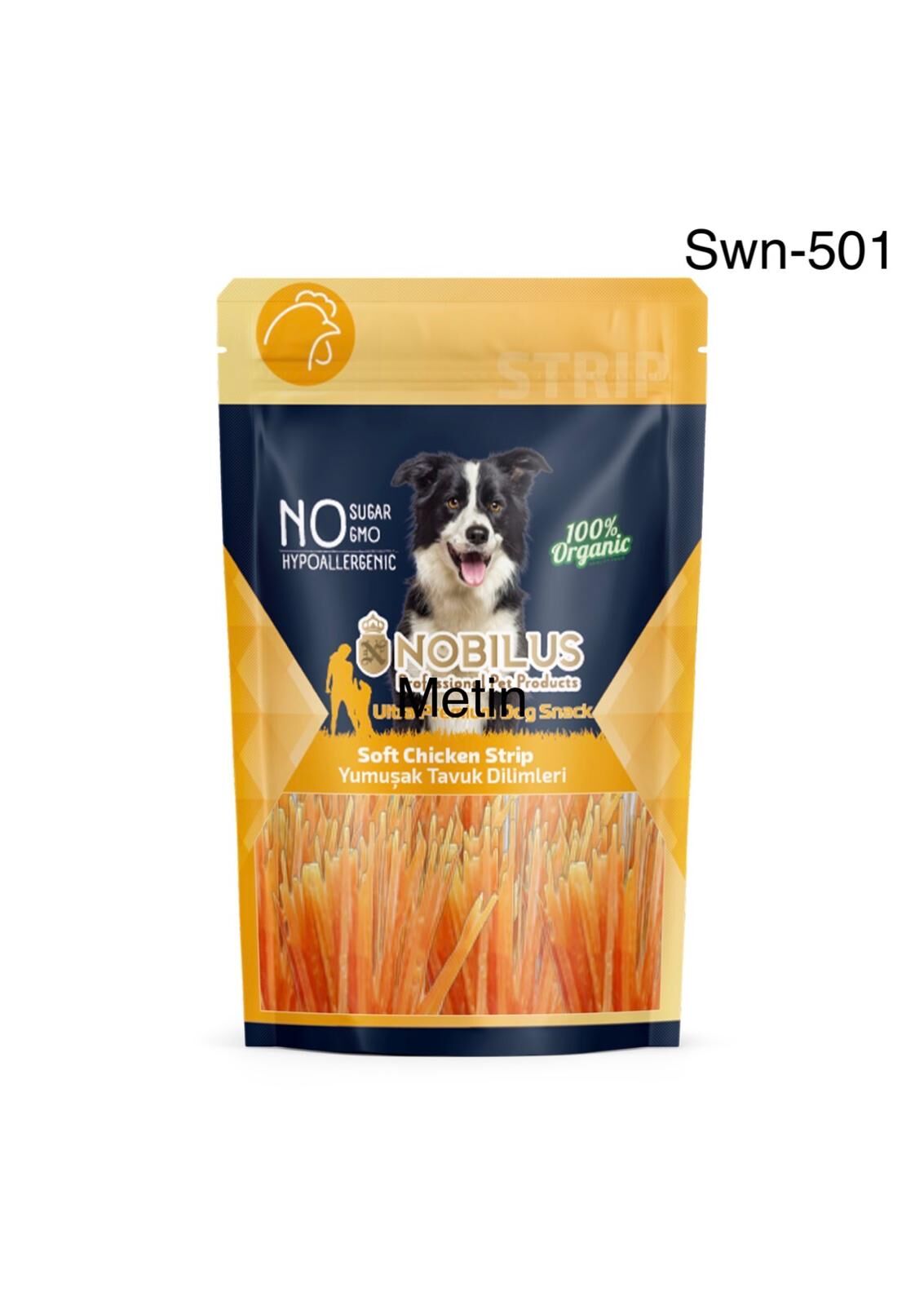 SWN-501 NOBİLUS YUMUŞAK TAVUK DİLİMİ KÖPEK ÖDÜLÜ 80 GR