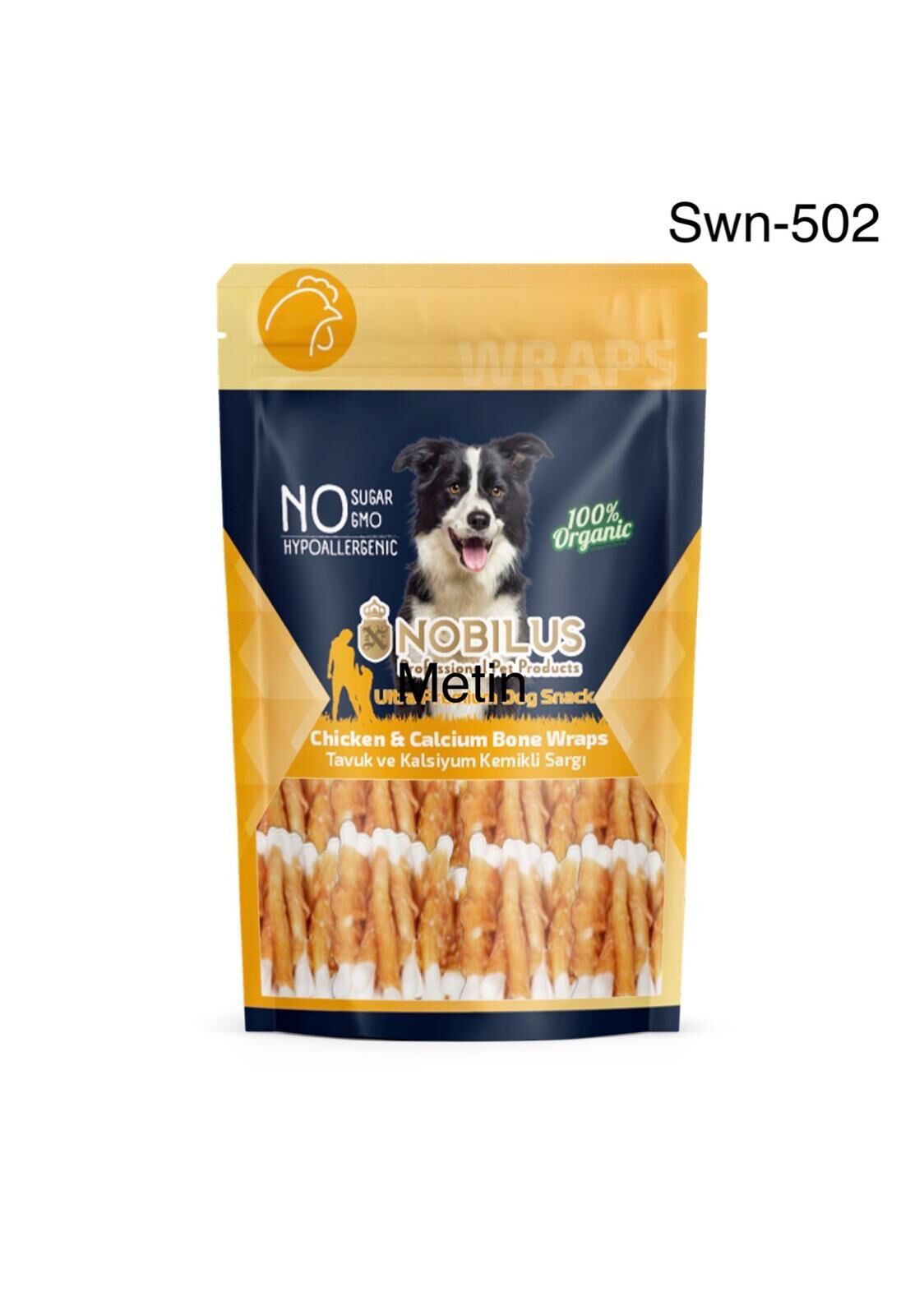 SWN-502 NOBİLUS TAVUK SARGILI KALSİYUM KEMİK KÖPEK ÖDÜLÜ 80 GR