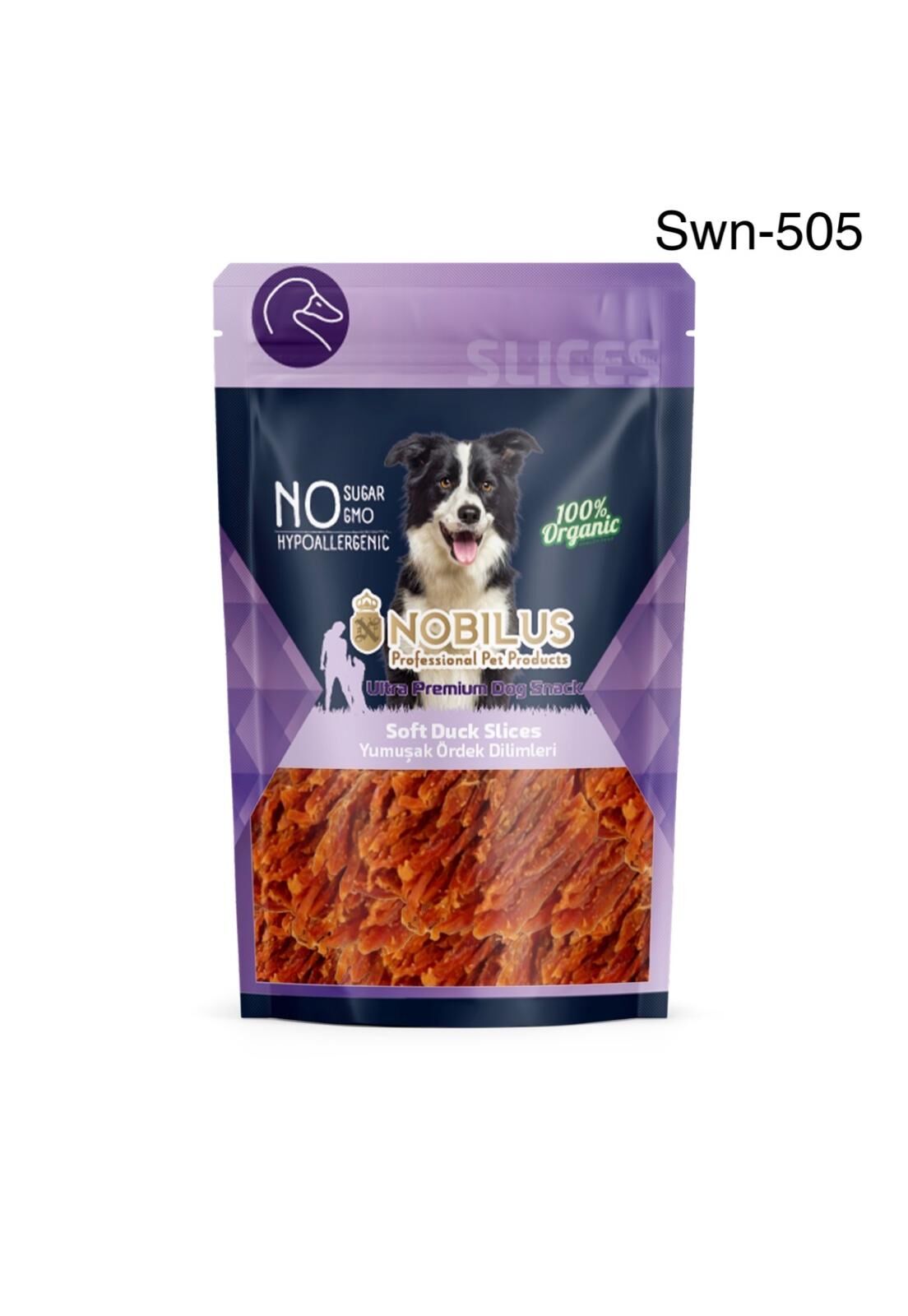 SWN-505 NOBİLUS YUMUŞAK ÖRDEK DİLİMLERİ KÖPEK ÖDÜLÜ 80 GR