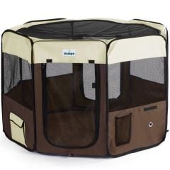 ZPP1301-S-BR PET PARK OYUN ALANI KREM-KAHVE 91X91X54